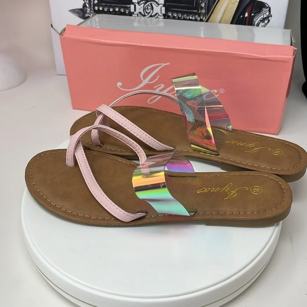 Sandals Pink and Clear Strap nwt - Picture 4 of 5